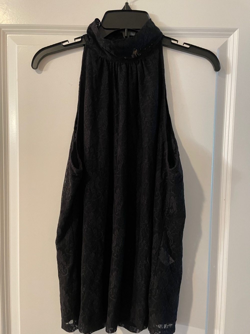 Michael Kors Black Lace High-Neck Camisole Top